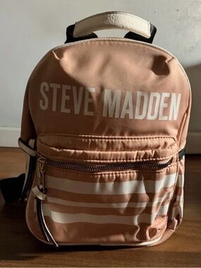 Steve Madden Peach Stripe Mini Backpack nwot